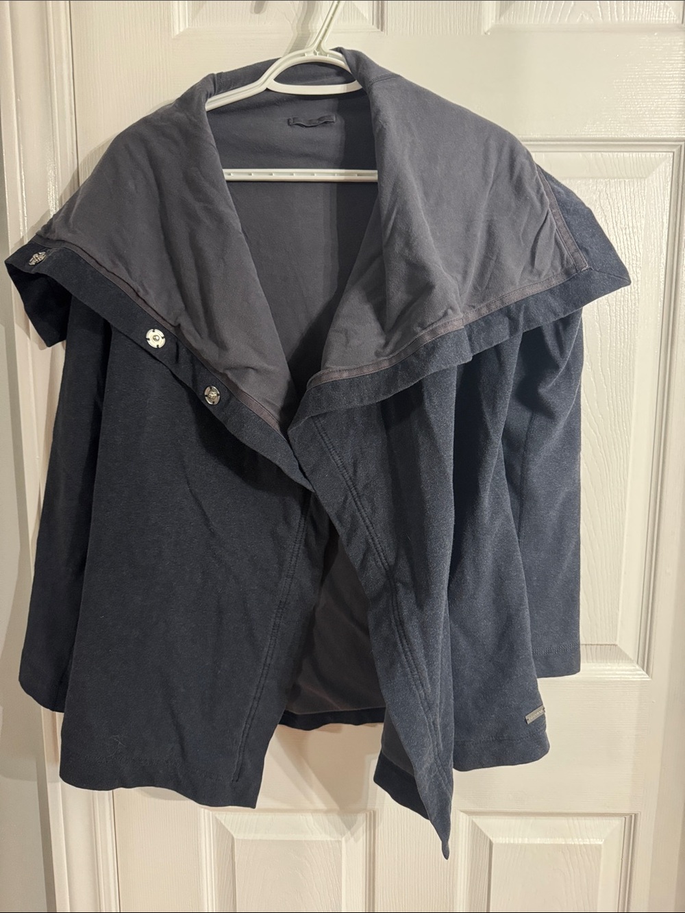 lululemon athletica Navy Draped Collar Trench Coat